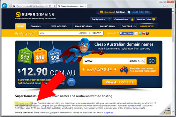 Choose webpage monitoring and locate the text on the webpage