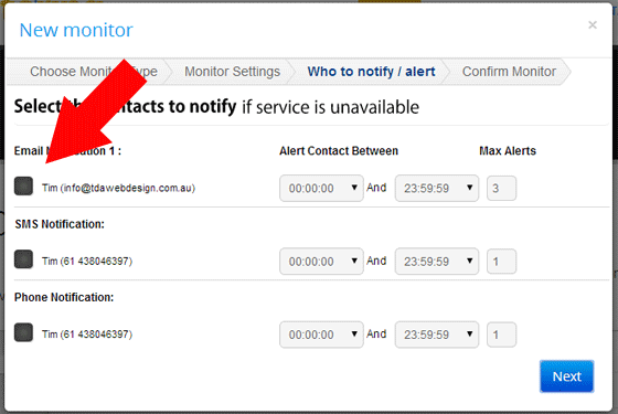 webpage monitoring notification service